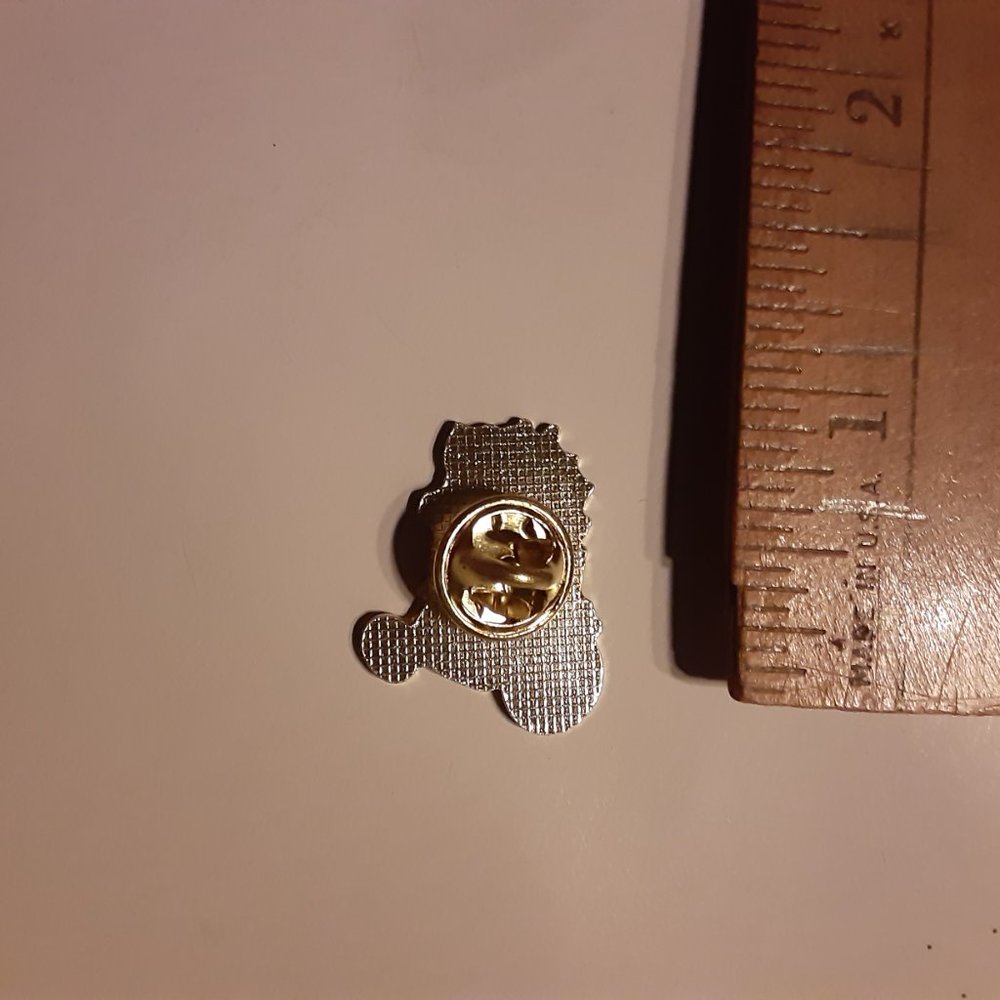 1" Flaming Skull on Motorcycle Enameled Lapel Pin - Picture 5 of 5